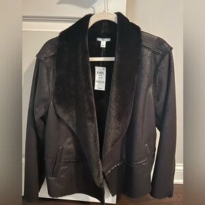 Bar III Black Suede and Fur Jacket NWT!